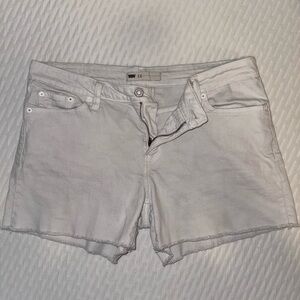 Levi's White Jean Shorts with Cuffed Hem